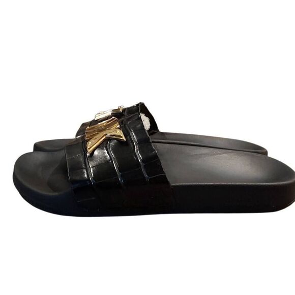 Michael Kors Black Slides | Women’s Size 10 | Luxe Designer - Picture 3 of 6